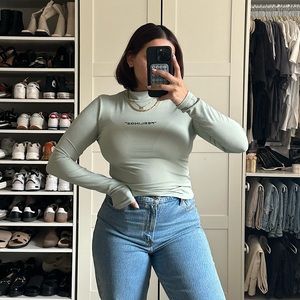 SHEIN “Feelings” Long Sleeve Crop Top